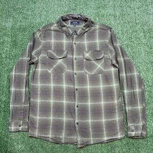Roark Button Up Shirt Men's Size M Green Long Sleeve Plaid Collared Flannel